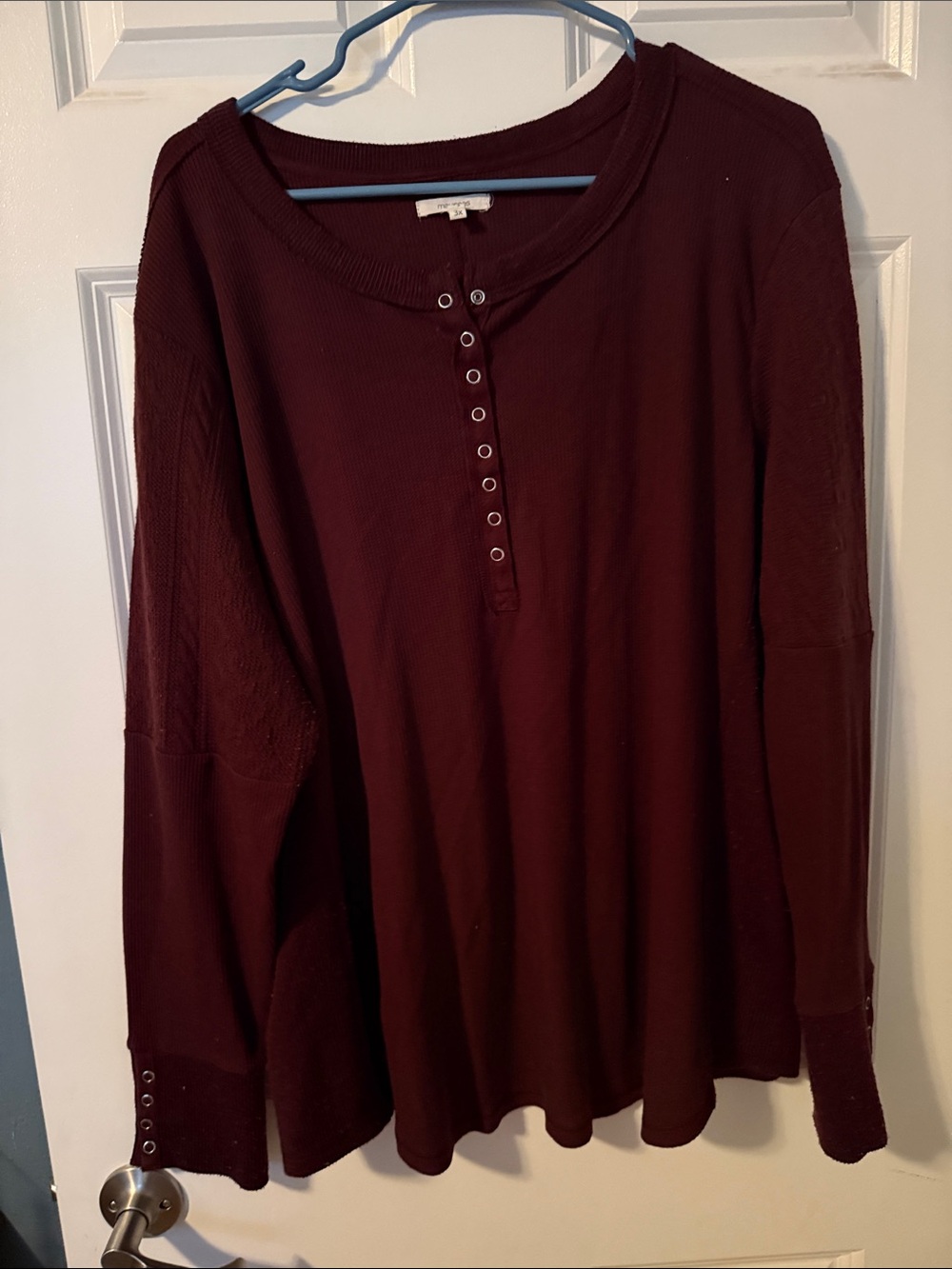 Maurices Burgundy Long-Sleeve Henley Top